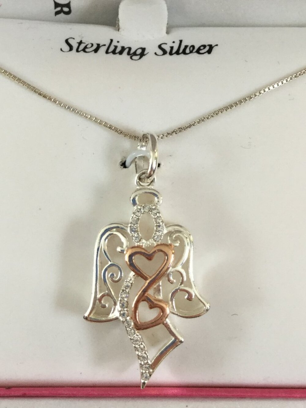 Love Grows Sterling Silver and rose gold Angel Necklace